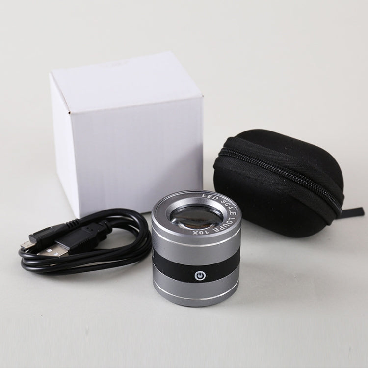 Rechargeable Tube Type With LED White Lamp UV Lamp Scale Measurement And Identification HD Optical Glass 10 Times Magnifying Glass by buy2fix