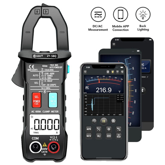 BSIDE Bluetooth 5.0 6000 Words High Precision Smart AC Clamp Meter, Specification: ZT-5BQ by BSIDE
