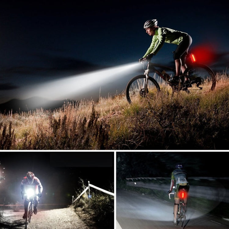 Bike Light USB Rechargeable Mountain Bike Warning Light, Specification:Front Light + Tail Light by buy2fix