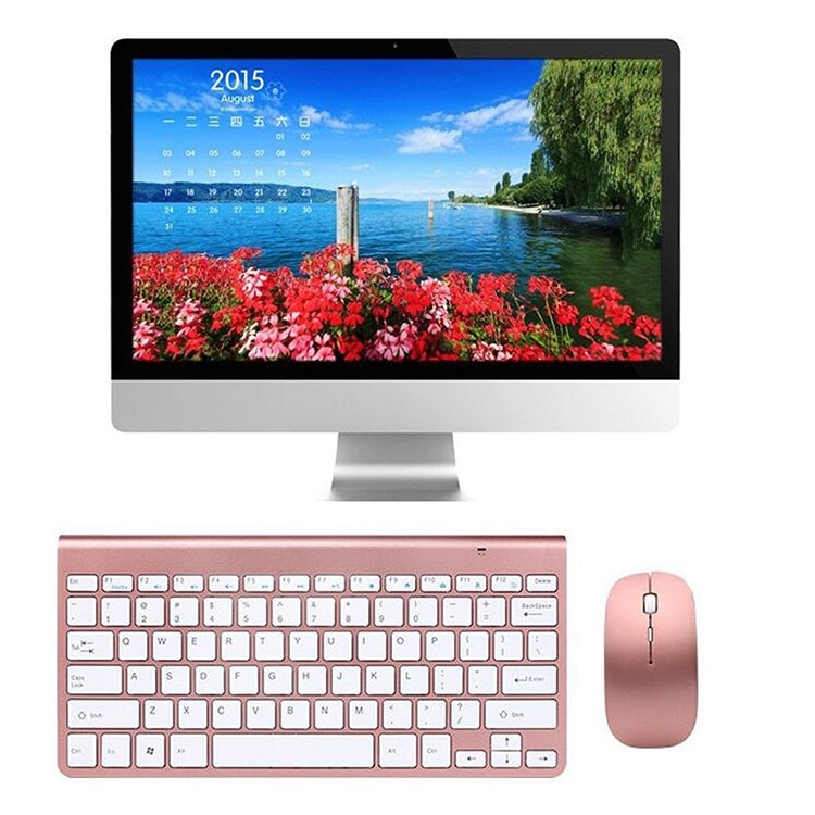 USB External Notebook Desktop Computer Universal Mini Wireless Keyboard Mouse, Style:Keyboard and Mouse Set(Silver) by buy2fix