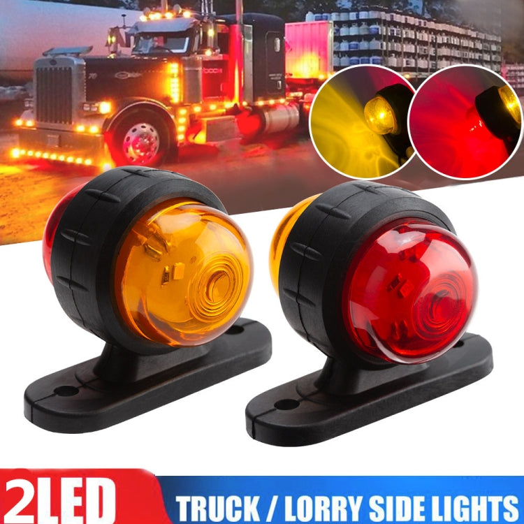 2 PCS R9 12-24V 2 LEDs 2000-4000K Double-Sided Waist Light Truck Side Light Cargo Truck Modification Two-Color Side Tail Light by buy2fix