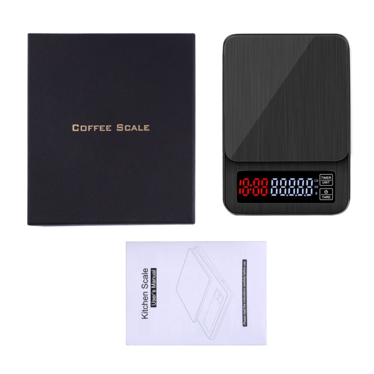 Household Hand-Pushed Coffee Scale USB-Powered Smart Kitchen Scale With Timing, Specification: 10kg/1g by buy2fix