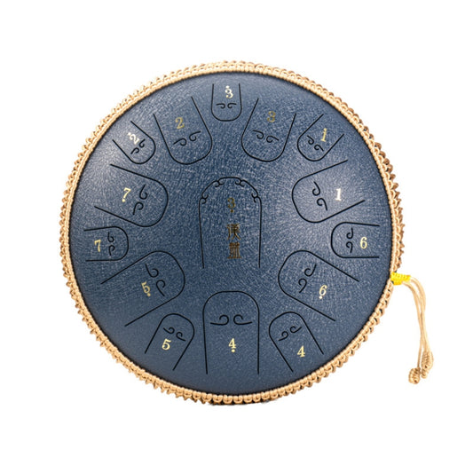 15-Tone Ethereal Drum 14-Inch Steel Tongue Drum Hollow Drum Sanskrit Drummer Disc(Navy Blue) by buy2fix