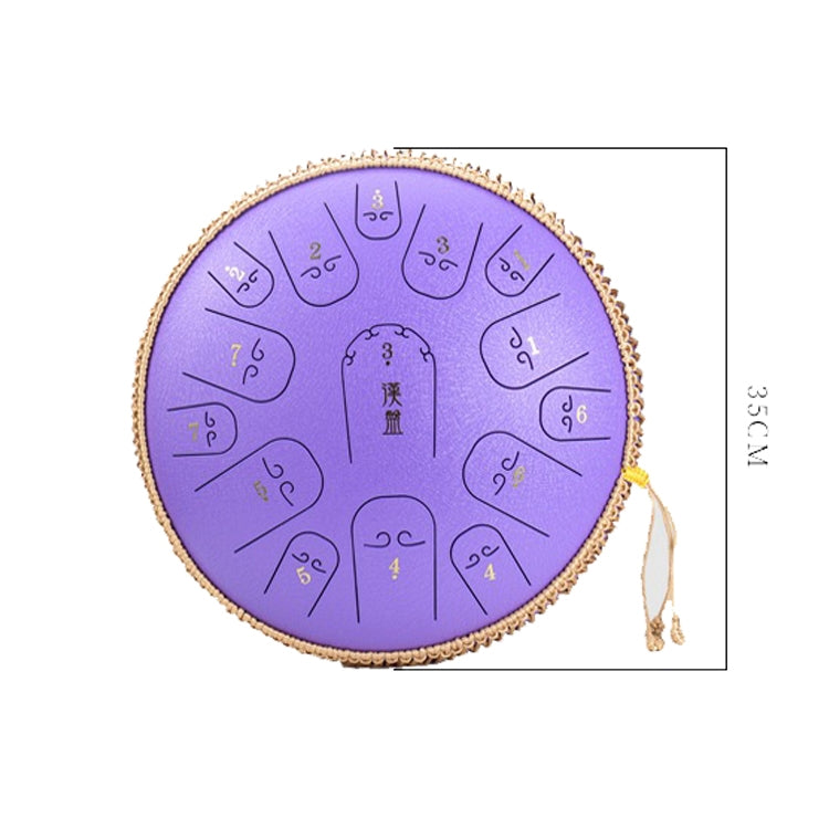 15-Tone Ethereal Drum 14-Inch Steel Tongue Drum Hollow Drum Sanskrit Drummer Disc(Red) by buy2fix
