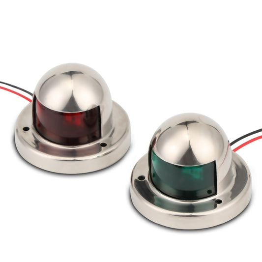 1 Pair Stainless Steel LED Navigation Light Red Green Sailing Signal Light for Marine Boat Yacht Warning Light, DC 12V by buy2fix