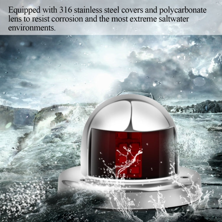 1 Pair Stainless Steel LED Navigation Light Red Green Sailing Signal Light for Marine Boat Yacht Warning Light, DC 12V by buy2fix