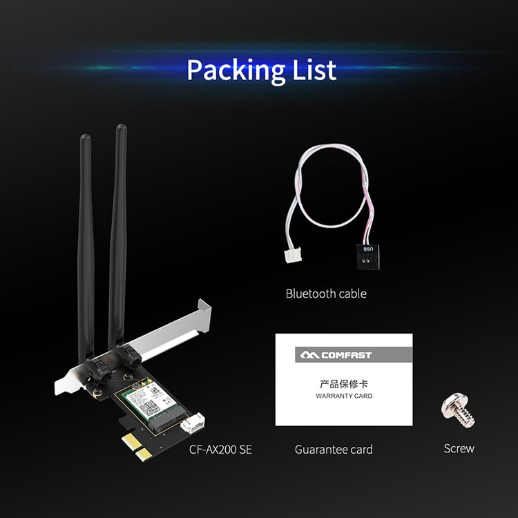 CF-AX200 SE 3000Mbps PCI-E Dual Band Frequency Bluetooth Wireless Network Card by COMFAST