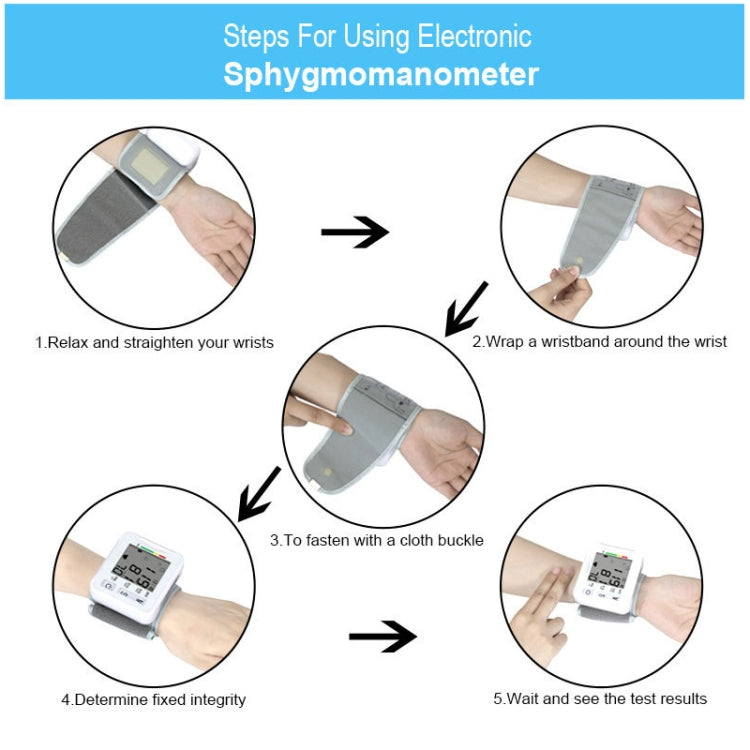 KWL-W01 Home Automatic Smart Wrist Electronic Sphygmomanometer, Style: English Without Voice(White) by buy2fix