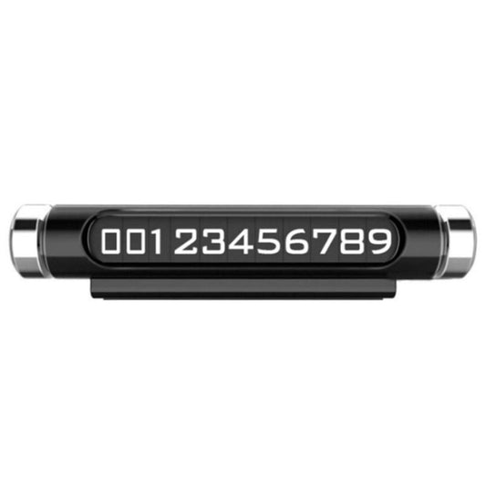 Magnetic Adsorption Design Car Shape Rotatable Luminous Car Temporary Parking Card with Phone Number(Black) by buy2fix