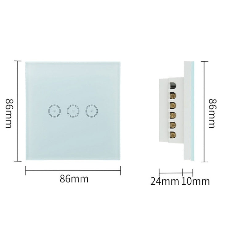 Wifi Wall Touch Panel Switch Voice Control Mobile Phone Remote Control, Model: White 2 Gang (Zero Firewire Wifi) by buy2fix