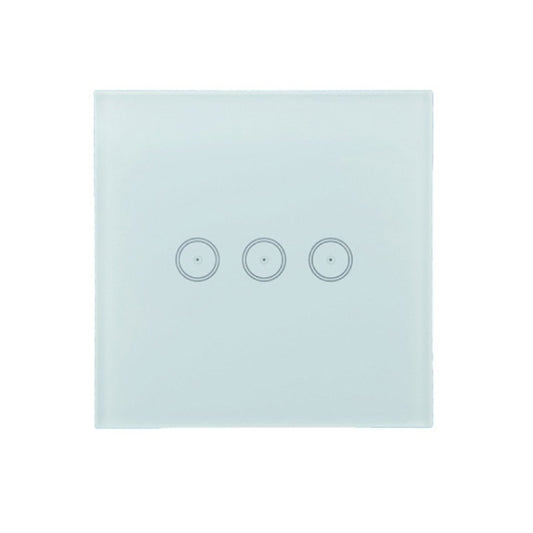 Wifi Wall Touch Panel Switch Voice Control Mobile Phone Remote Control, Model: White 3 Gang (Zero Firewire Wifi) by buy2fix