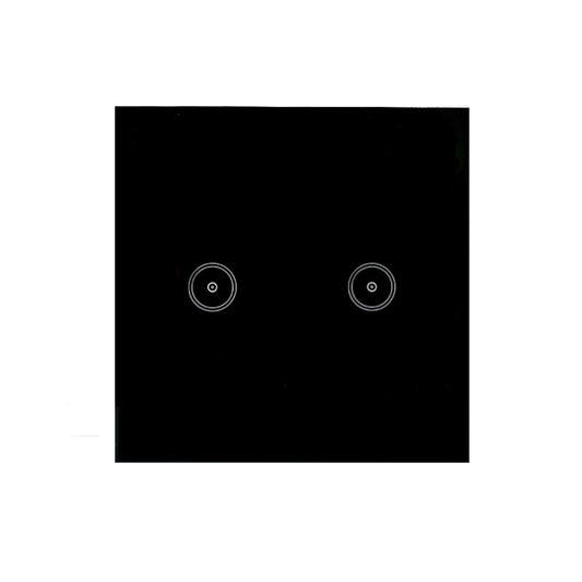 Wifi Wall Touch Panel Switch Voice Control Mobile Phone Remote Control, Model: Black 2 Gang (Zero Firewire Wifi ) by buy2fix