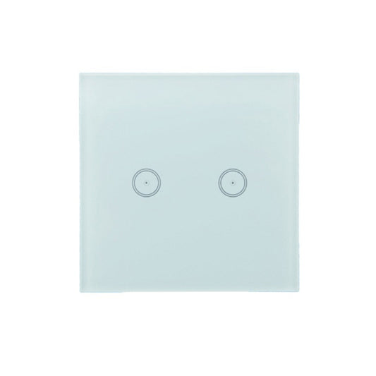 Wifi Wall Touch Panel Switch Voice Control Mobile Phone Remote Control, Model: White 2 Gang (Single Firewire Zigbee) by buy2fix