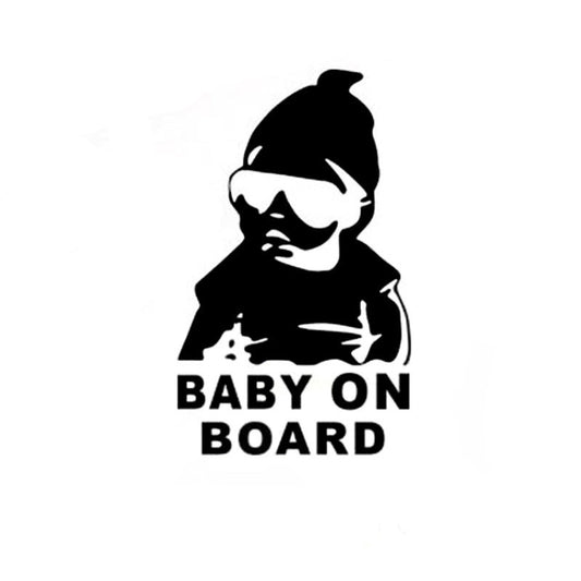 20pcs 14*9CM BABY ON BOARD Cool Rear Reflective Sunglasses Child Car Stickers Warning Decals(Black) by buy2fix