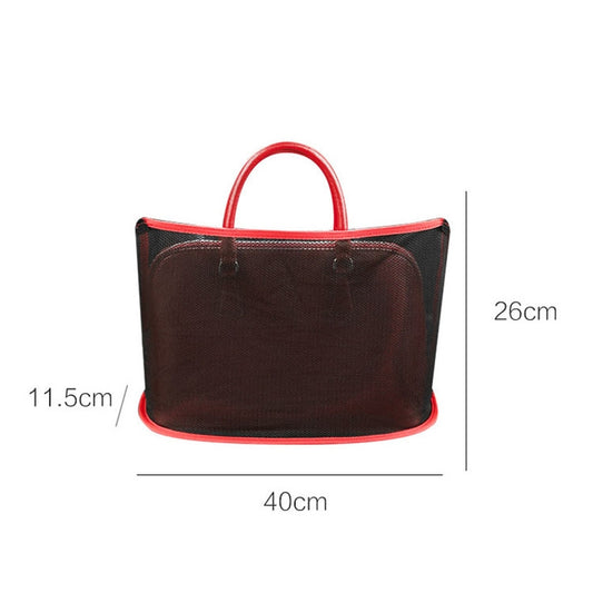 Car Storage Net Pocket Between Two Seats Car Screen Suspension Type Storage Bag Universal, Physical dimension: 40x12x26cm(Red) by buy2fix