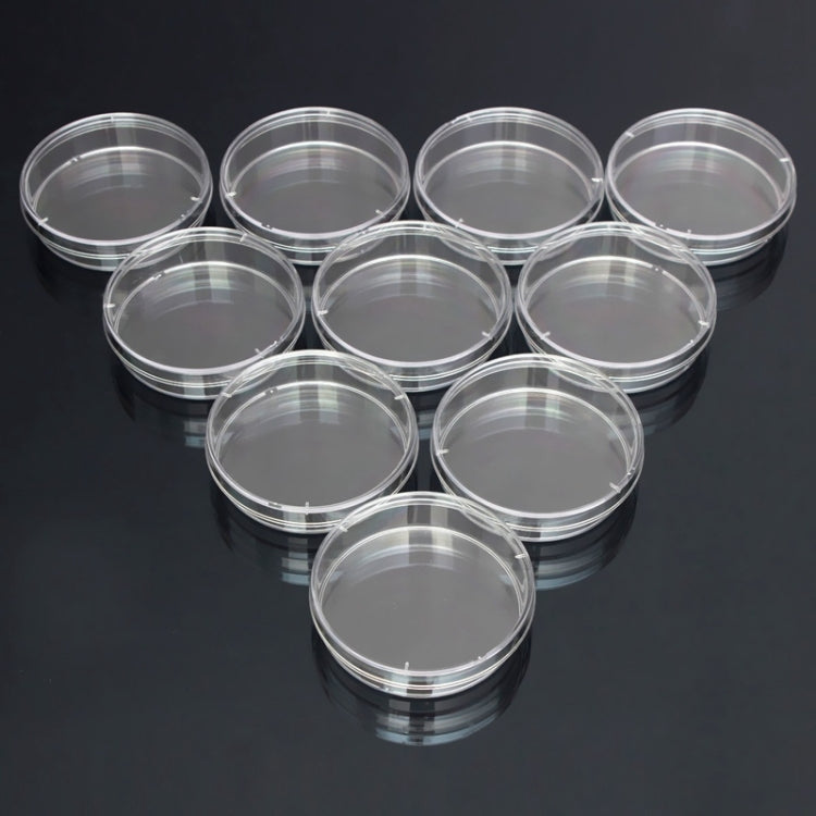 10 PCS Polystyrene Sterile Petri Dishes Bacteria Dish Laboratory Biological Scientific Lab Supplies, Size:55mm by buy2fix
