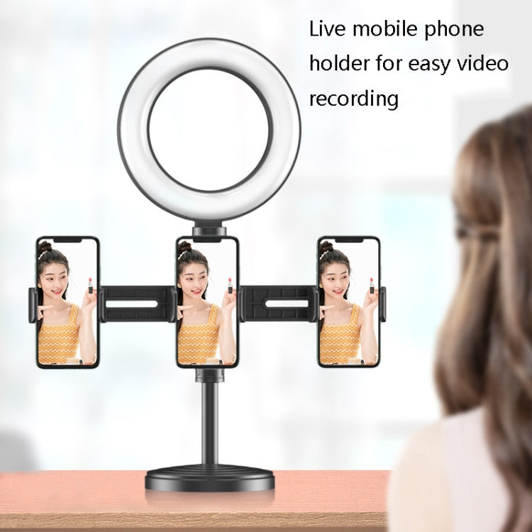 2 PCS Desktop Universal Retractable Multifunctional Mobile Phone Live Broadcast Stand, Specification: Three Positions With Fill Light by buy2fix
