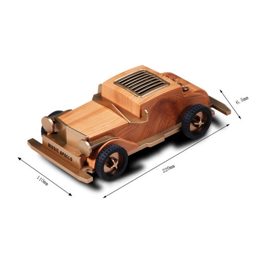 AS60 Retro Car Shape Wooden Subwoofer Mini Wireless Bluetooth Speaker(Dark Wood) by buy2fix