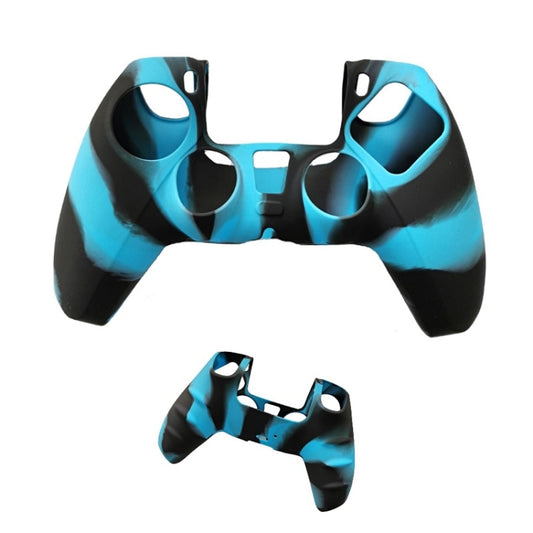 2 PCS Silicone Handle Protector Non-Slip Game Handle Cover For PS5(Black Blue) by buy2fix