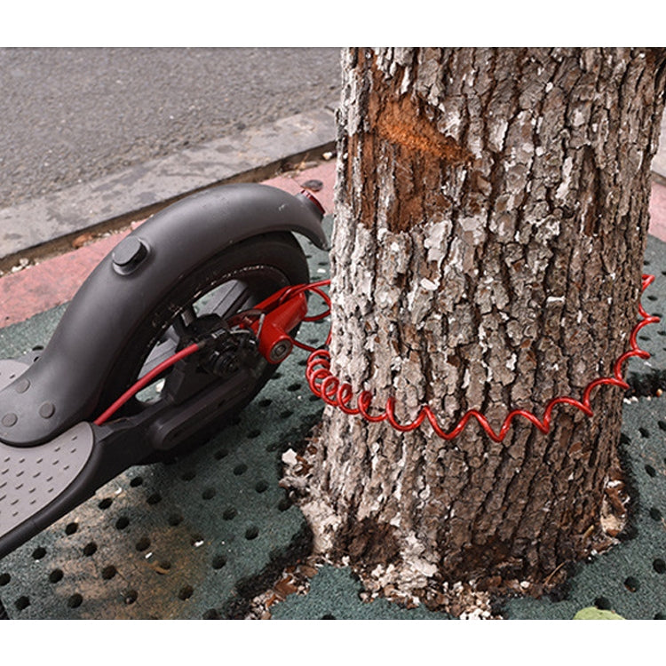 2 in 1 Electric Scooter Disc Brake Lock Multi-Function Reinforced Anti-Theft Lock Accessory for Xiaomi Mijia M365, Packing specification: Wire Rope (Red) by buy2fix