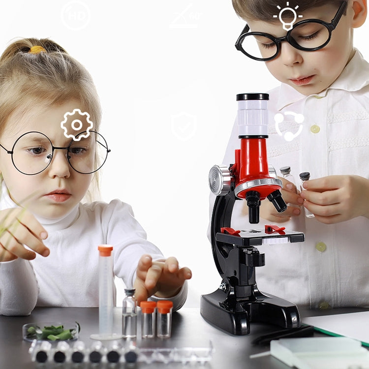 HD 1200 Times Microscope Toys Primary School Biological Science Experiment Equipment Children Educational Toys(Red) by buy2fix