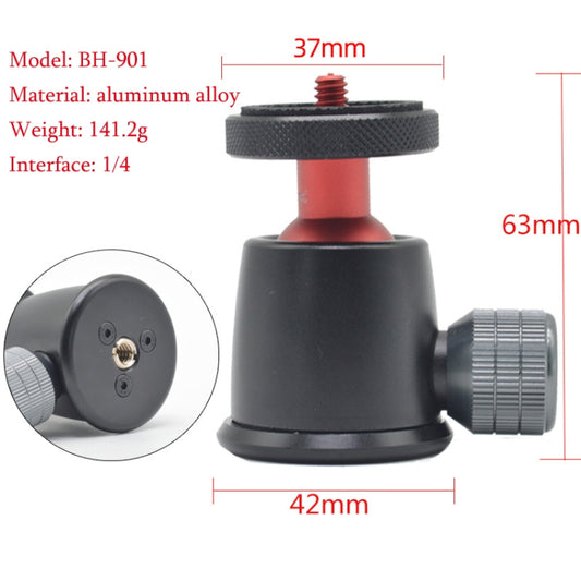 BH-901 Mini Desktop Aluminum Alloy Tripod Mini Ball Head 360 Degree Pan 90 Degree Tilt Tripod by buy2fix