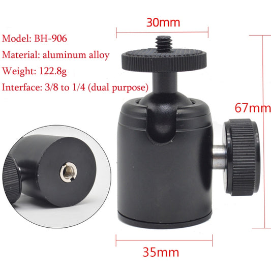 BH-906 Mini Desktop Aluminum Alloy Tripod Mini Ball Head 360 Degree Pan 90 Degree Tilt Tripod by buy2fix