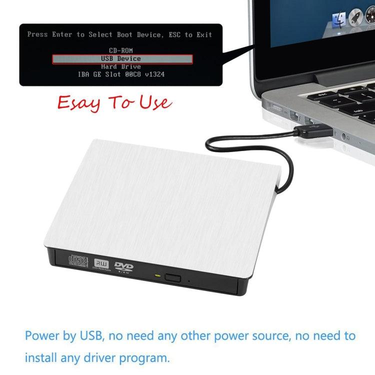 Brushed Texture USB 3.0 POP-UP Mobile External DVD-Rw DVD / CD Rewritable Drive External ODD & HDD Device by buy2fix