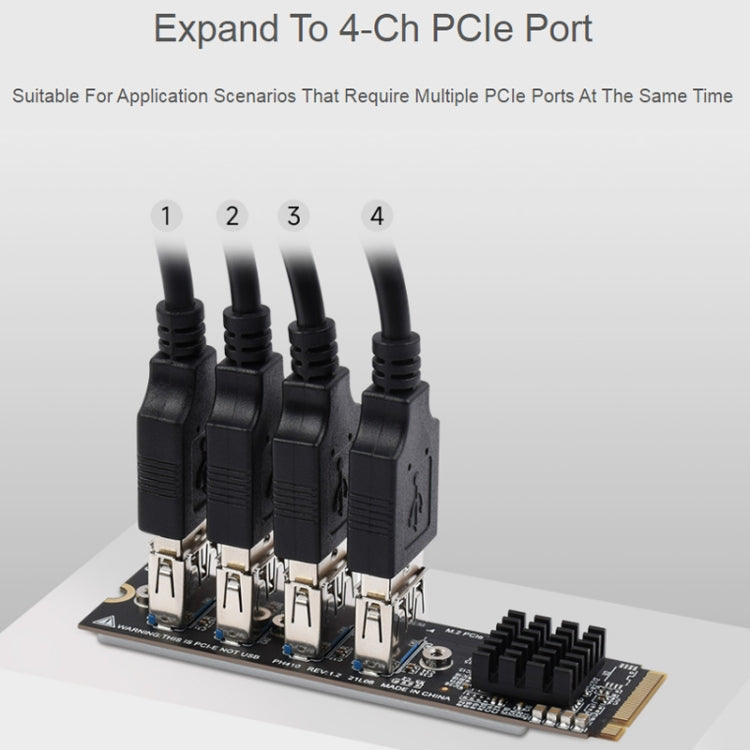 Waveshare 23316 M.2 to PCIe 4-Ch Expander, Using With PCIe X1 to PCIe X16 by Waveshare
