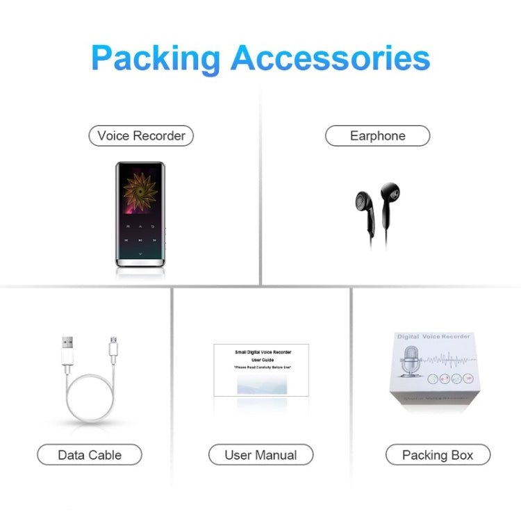 M13 High-Definition Noise Reduction Recorder Music MP4 Player, Support Recording / E-Book / TF Card Without Bluetooth(Black), Capacity: 16GB by buy2fix