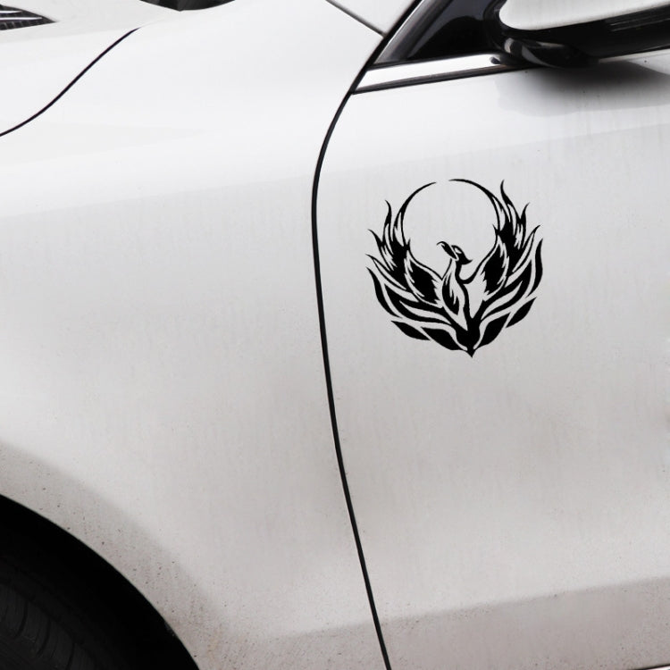 4 PCS Car Personality Decals Electric Car Stickers Decoration Fire Phoenix Totem(Black) by buy2fix
