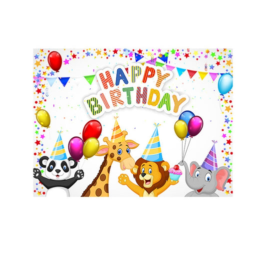 2.1m x 1.5m Children Birthday Theme Party Animal Cartoon Photography Background Cloth by buy2fix
