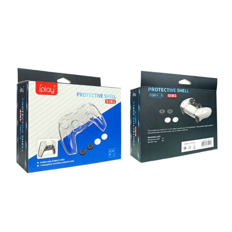 KJH PS5-002 Game Controller Crystal Shell Wireless Controller Protective Shell Cover PC Transparent Protective Hard Shell For PS5(Transparent) by KJH