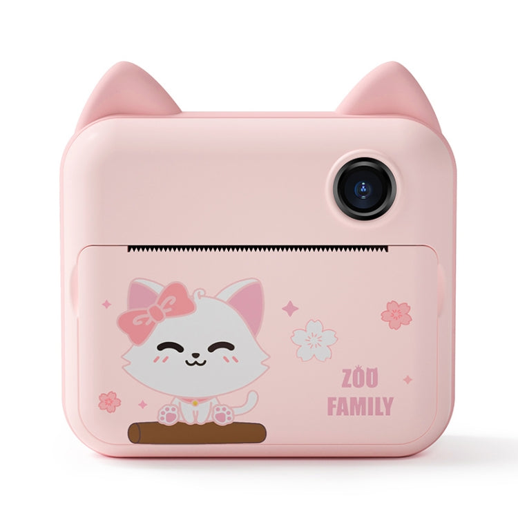 P1 16GB Children Instant Camera 1200W Front And Rear Dual-Lens Mini Print Photographic Digital Camera Toy(Pink Cat) - Children Cameras by buy2fix | Online Shopping UK | buy2fix