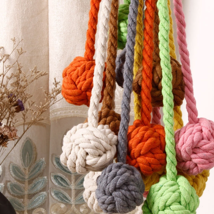 CK12 4 PCS Curtain Buckle Free Installation Cotton Roll Hanging Ball Curtain Strap(Beige) by buy2fix