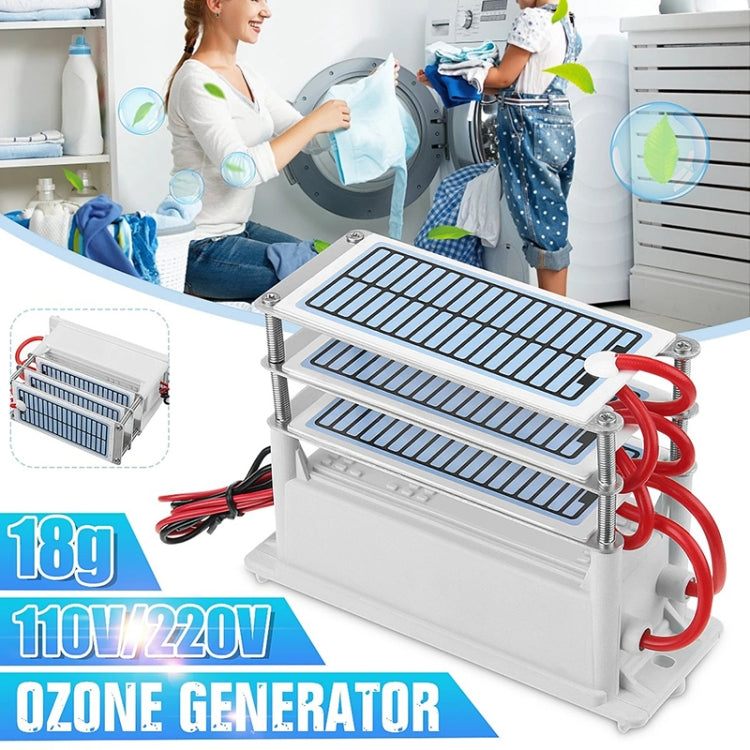 AC 110V AZ-18G-C 18G Integrated Ozone Generator Long-Life Coating Moisture-Proof Ceramic 3-Sheets Air Purifier Sterilizing Active Oxygen Purifier by buy2fix