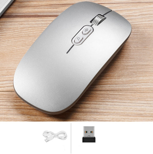 M103 1600DPI 5 Keys 2.4G Wireless Mouse Charging Ai Intelligent Voice Office Mouse, Support 28 Languages(Silver) by buy2fix
