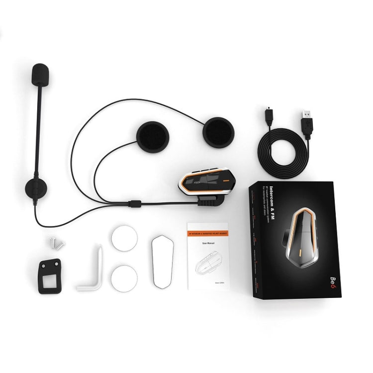 BT-S2 Helmet Bluetooth Headset FM Radio/CSR Full Duplex Walkie Talkie(Black Orange) by buy2fix