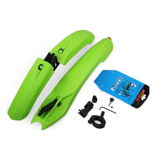 Bicycle Fender With LED Taillights Mountain Bike Fender Quick Release 26 Inch Riding Accessories(Green) by buy2fix
