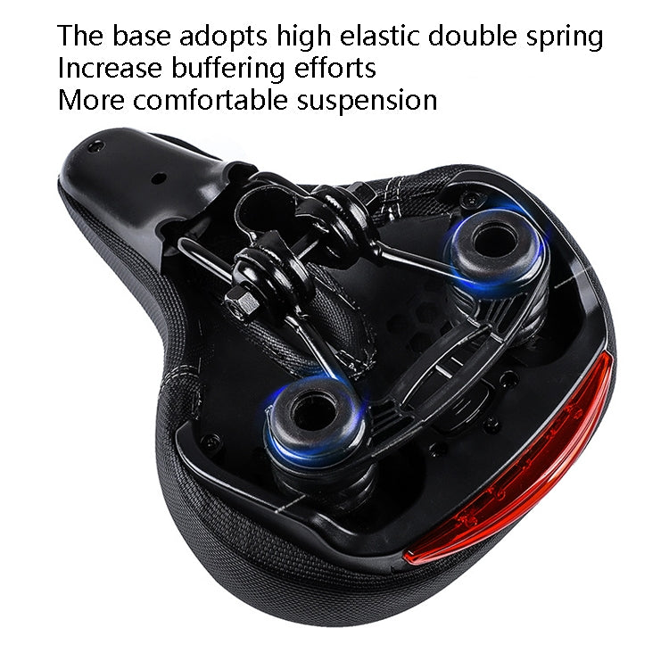 Bicycle Seat With Taillights With Light Mountain Bike Bicycle Saddle Seat Cushion(Black) by buy2fix