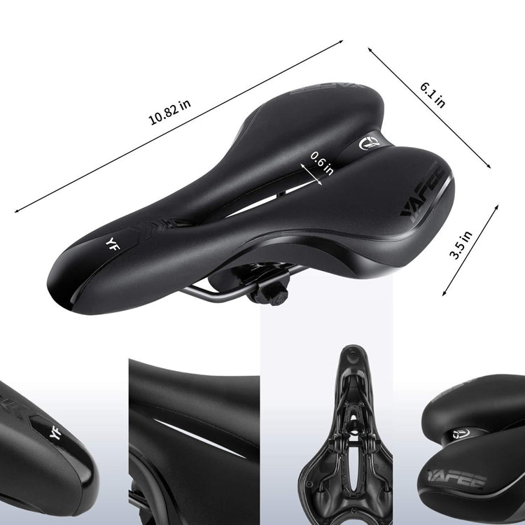YAFEE YF-1034-3 Soft Mountain Bike Seat Mountain Bike Hollow Breathable Saddle Seat Cushion Bicycle Seat(Black) by YAFEE