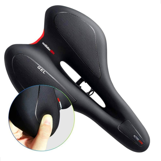 Silicone Bicycle Seat GEL Mountain Bike Saddle Bicycle Seat Saddle(Black Red) by buy2fix