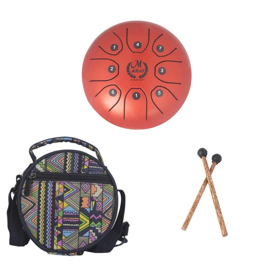 MEIBEITE 5.5-Inch C-Tune Sanskrit Drum Steel Tongue Empty Worry-Free Drum(Red) by MEIBEITE