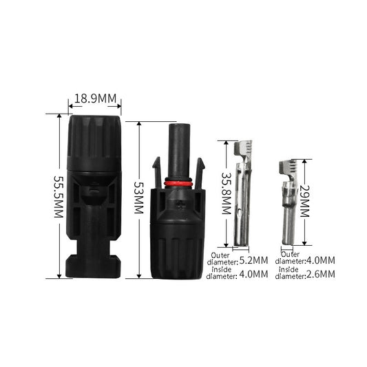 10 Sets MC4 4 in 1 MC4 Photovoltaic Connector Solar Branch Connector Solar Panel Male And Female Plug Accessories by buy2fix