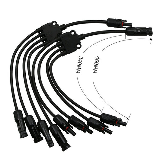 1 Pair MC4 Five-way Y Type MC4 Photovoltaic Connector Solar Branch Connector Solar Panel Male And Female Plug Accessories by buy2fix