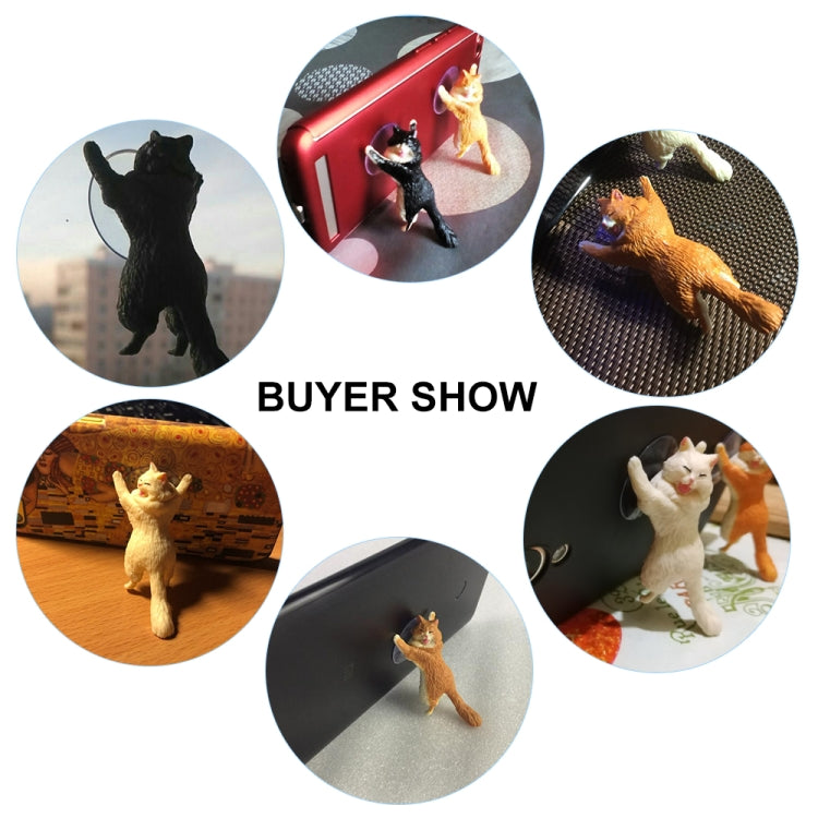 60 PCS Sucker Design Cute Cat Smartphone Holder(Brown orange) by buy2fix
