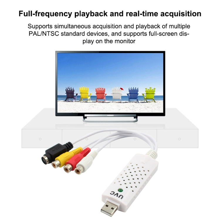 Portable USB 2.0 Audio Video Capture Card Adapter VHS to DVD Video Capture for Win7 / Win8/ XP/ Vista, Free Drive by buy2fix