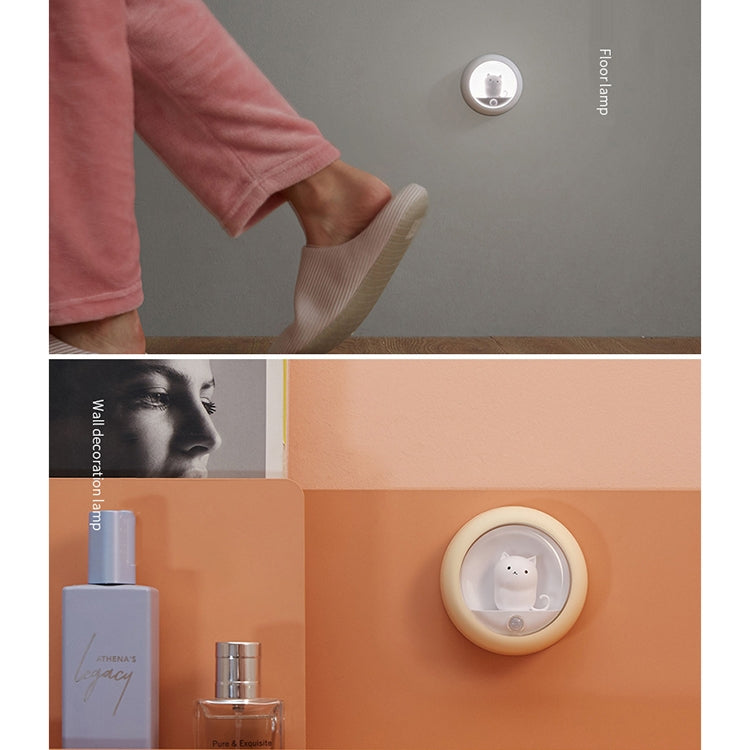 DZ-K610 Human Body Induction Night Light Cute Pet Bedroom Atmosphere Light USB Cabinet Wall Lamp(Yellow) by buy2fix
