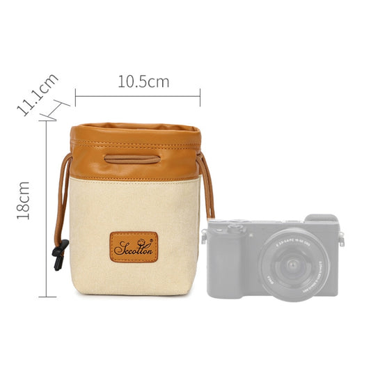 S.C.COTTON Liner Bag Waterproof Digital Protection Portable SLR Lens Bag Micro Single Camera Bag Photography Bag, Colour: Beige S by buy2fix