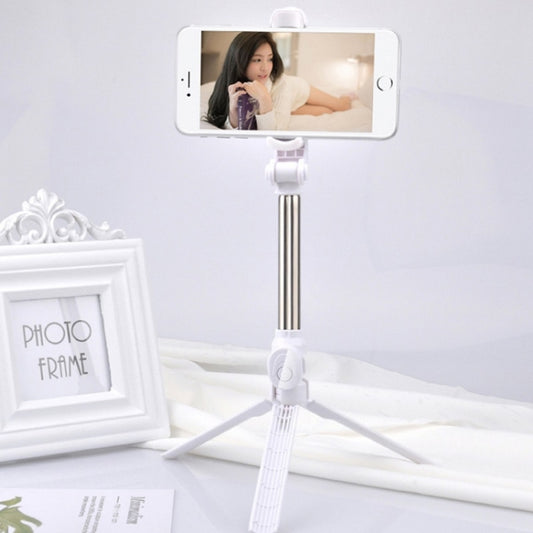 Bluetooth Tripod Selfie Stick Live Mobile Phone Holder(White) by buy2fix